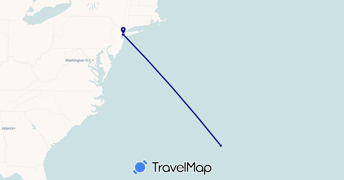 TravelMap itinerary: driving in Bermuda, United States (North America)